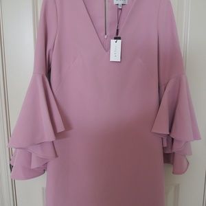 Milly Dresses Ruffle Sleeve Dusty Rose S 6 8 10